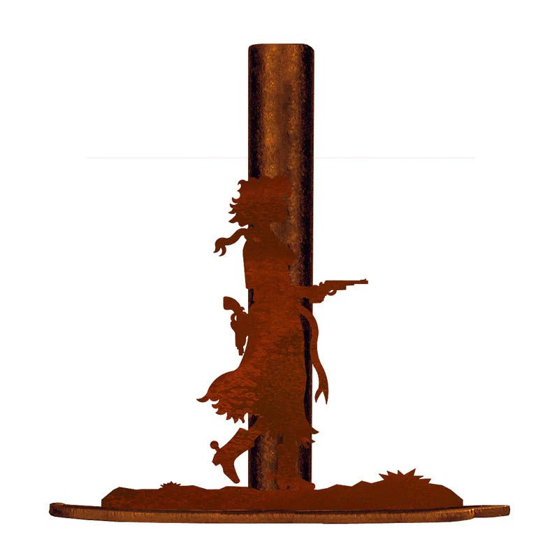 IW-PT-9152 Pistol Cowgirl Paper Towel Holder - Ozark Cabin Décor, LLC