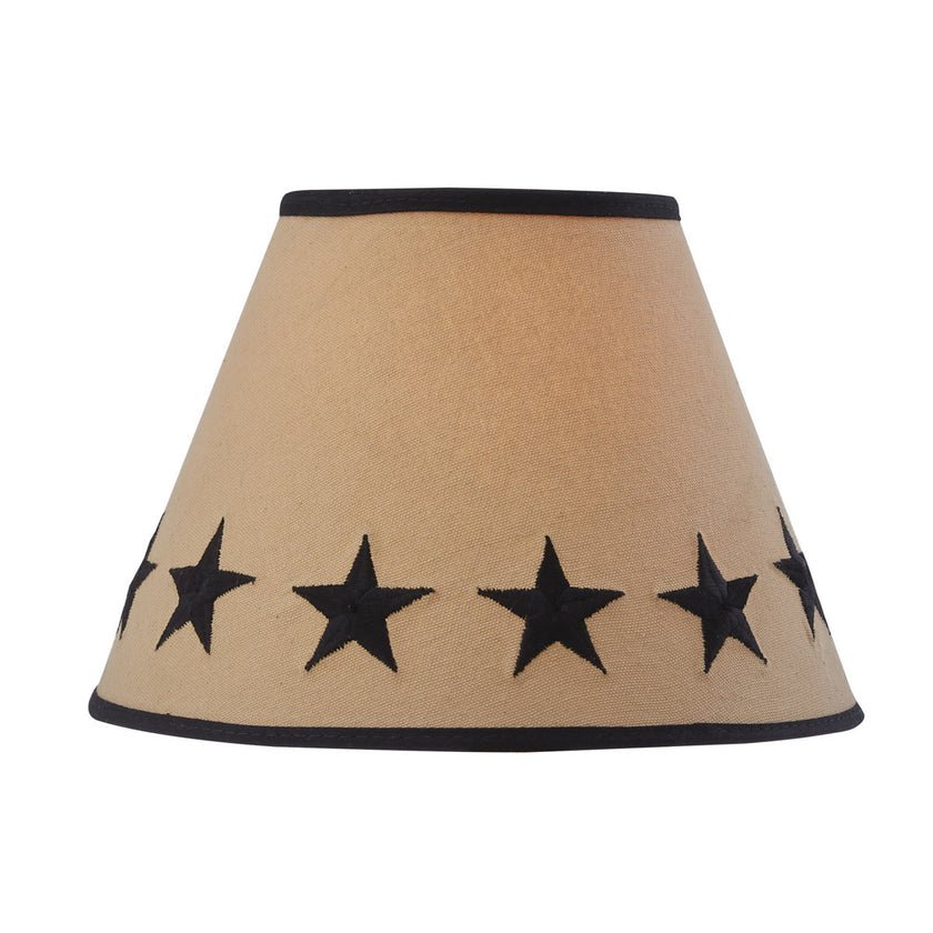 Black Star Embroidered 12" Lamp Shade - Ozark Cabin Décor, LLC