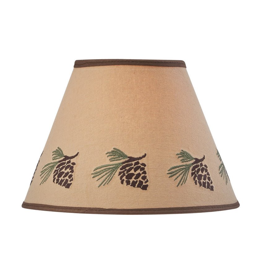 Pinecone Embroidered Lamp Shade - 10" - Ozark Cabin Décor, LLC
