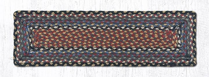 Burgundy, Blue, & Gray Stair Tread - Ozark Cabin Décor, LLC