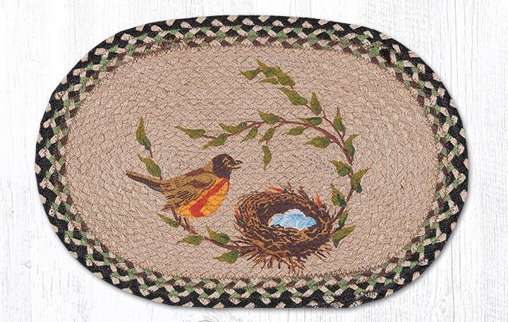 PM-OP-121 Robins Nest Oval Braided Placemat - Ozark Cabin Décor, LLC