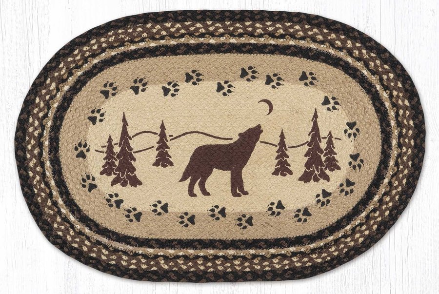 Southwest Coyote Oval Braided Rug - Ozark Cabin Décor, LLC