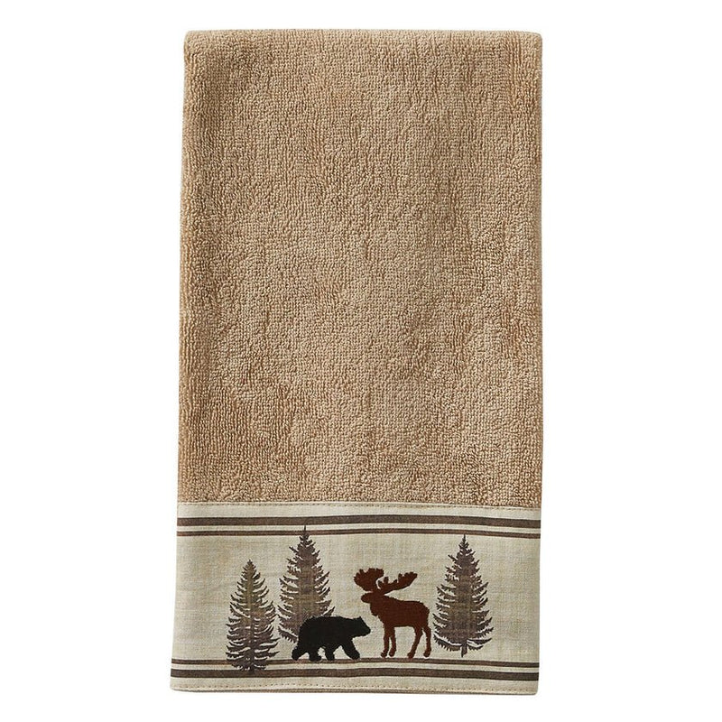 Cabin Lodge Themed Kitchen Towels with Bear, Moose, and Antler Print