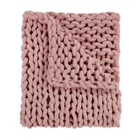 DS-70075 Chunky Chenille Knit Throw - Blush - Ozark Cabin Décor, LLC