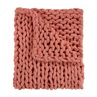 DS-70076 Chunky Chenille Knit Throw - Canyon Clay - Ozark Cabin Décor, LLC