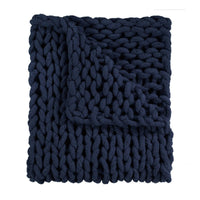 DS-70077 Chunky Chenille Knit Throw - Navy - Ozark Cabin Décor, LLC