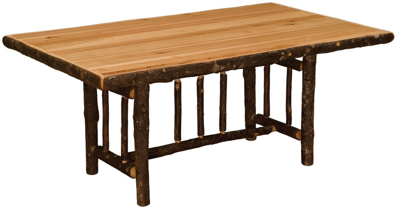 6 Ft. Rectangle Hickory Log Dining Table - Ozark Cabin Décor, LLC