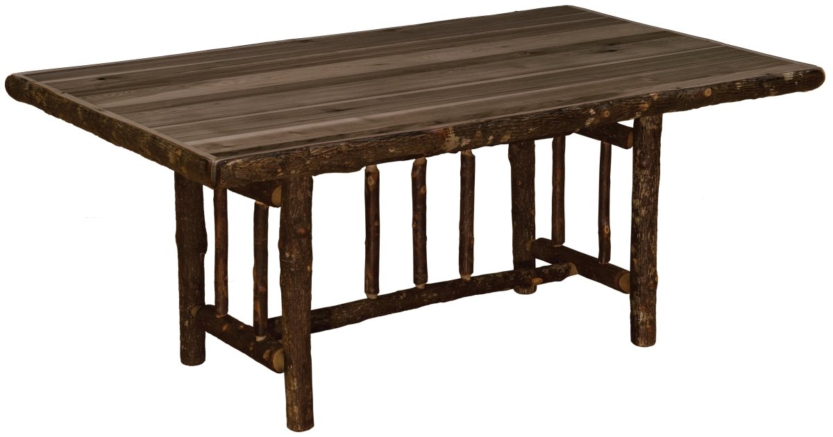 6 Ft. Rectangle Hickory Log Dining Table - Ozark Cabin Décor, LLC