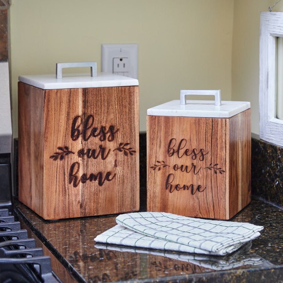 Farmhouse Wood Canister - Large - Ozark Cabin Décor, LLC