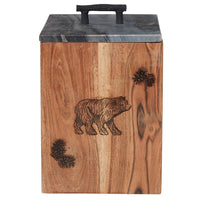 Rustic Lodge Bear Wood Canister - Large - Ozark Cabin Décor, LLC
