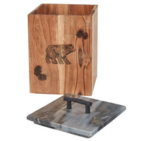 Rustic Lodge Bear Wood Canister - Large - Ozark Cabin Décor, LLC