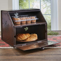 Pinecones Metal Bread Box - Ozark Cabin Décor, LLC