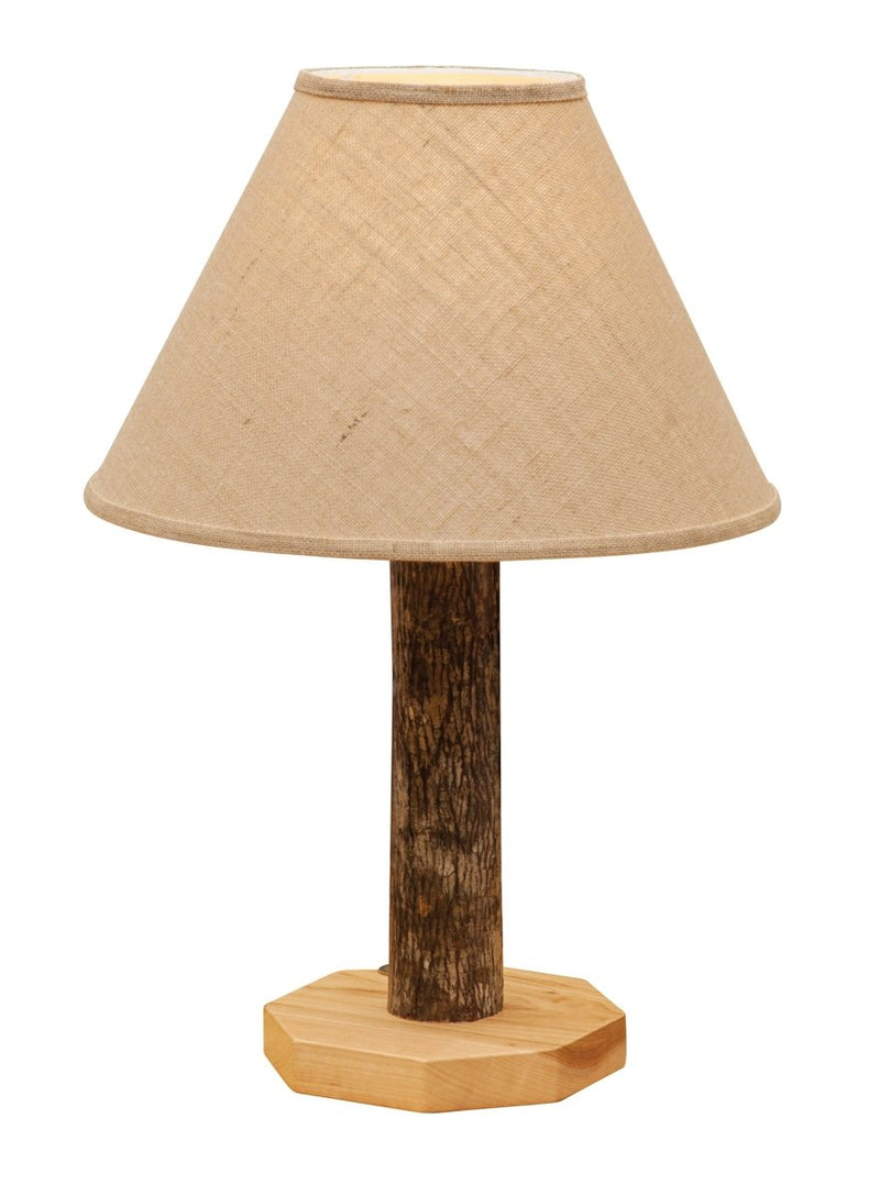 Hickory Log 16" Table Lamp - With Shade - Ozark Cabin Décor, LLC
