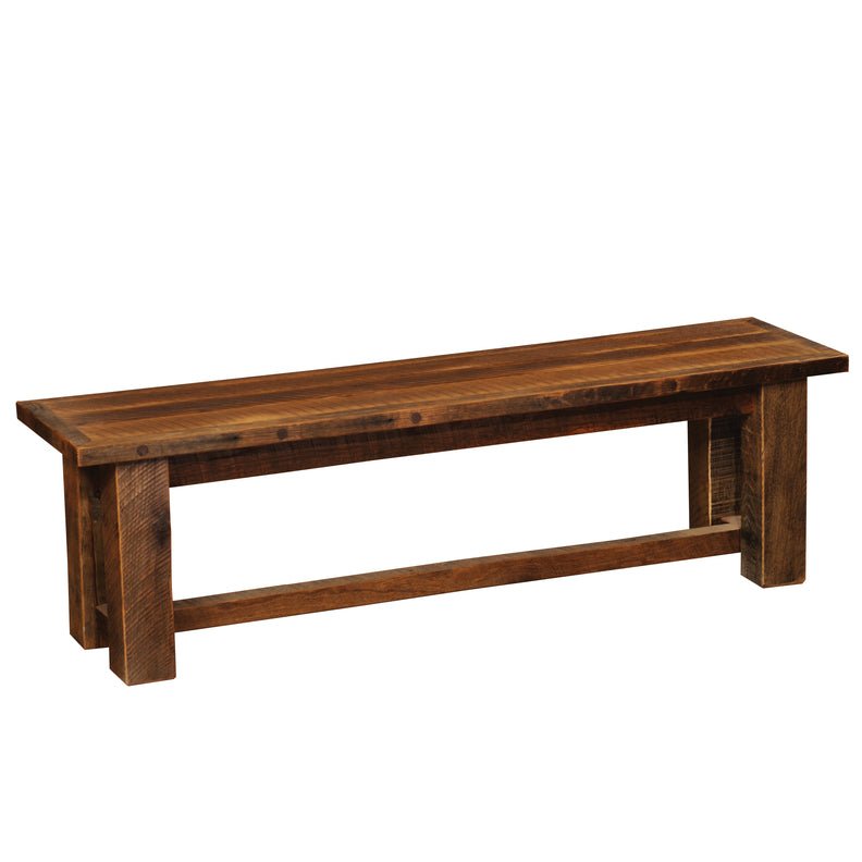 B16010-AT Barnwood Bench With Artisan Seat - Ozark Cabin Décor, LLC