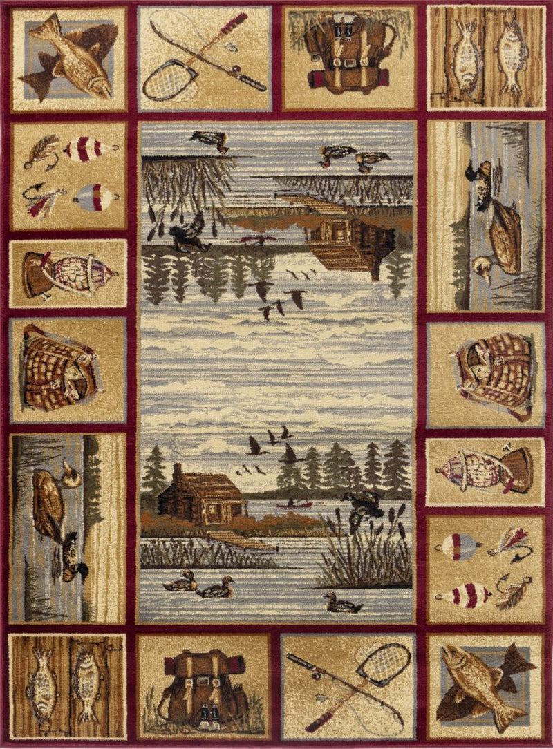 Cabin On The Lake 5'x7' Area Rug - Ozark Cabin Décor, LLC