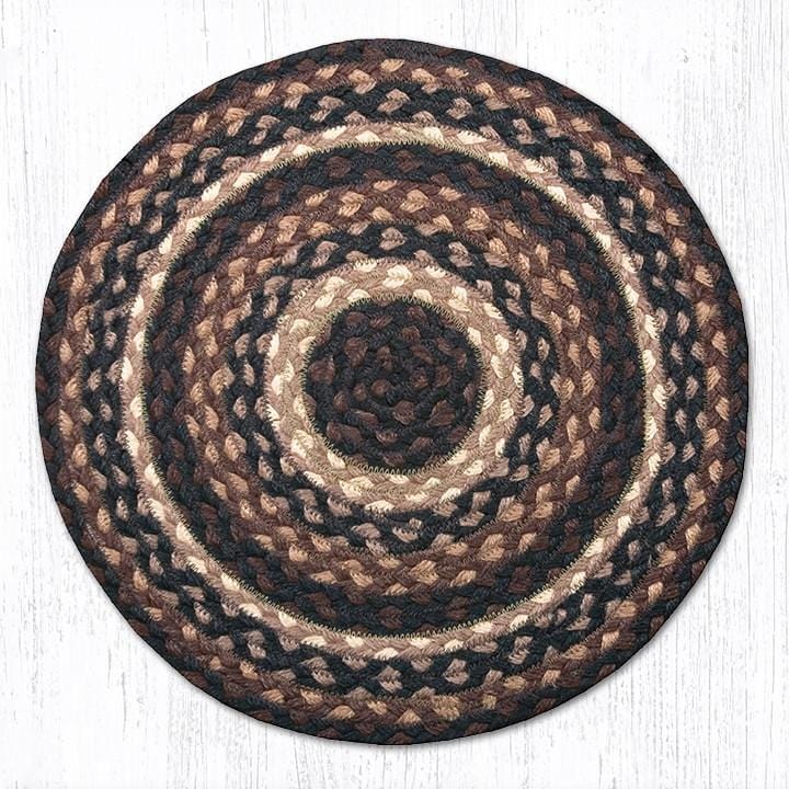 Rustic Mocha Frappuccino Braided Natural Jute Round Chair Pad - Ozark Cabin Décor, LLC