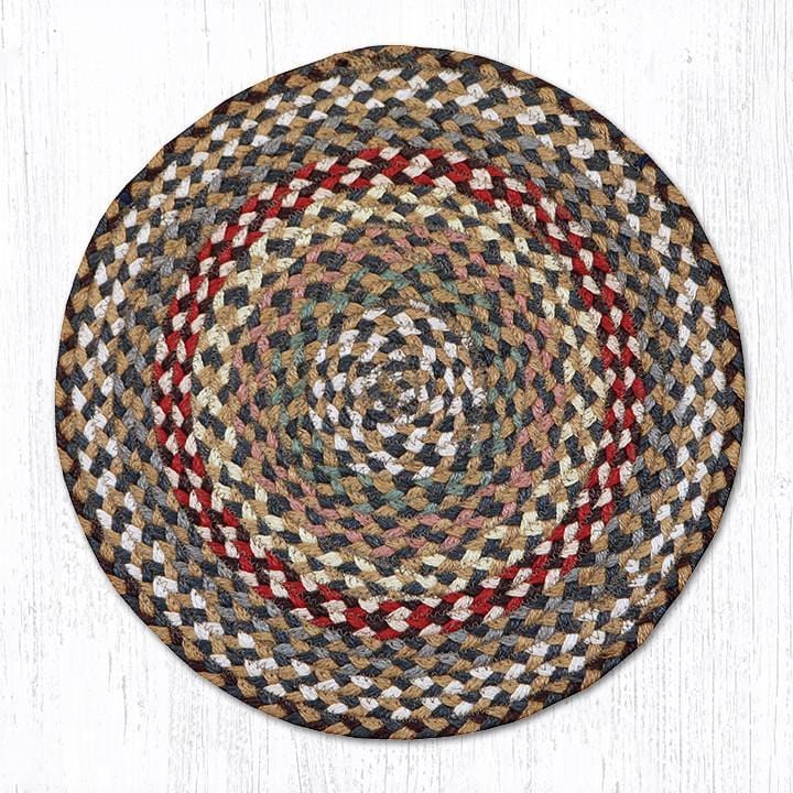 Rustic Fir and Ivory Braided Round Jute Chair Pad - Ozark Cabin Décor, LLC