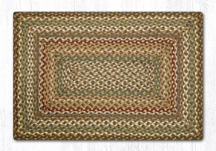 C-051 Fir & Ivory Oblong Braided Rug - Oblong - Ozark Cabin Décor, LLC