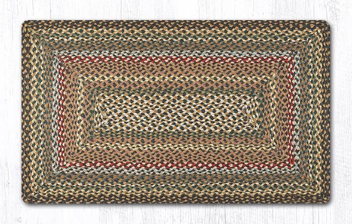C-051 Fir & Ivory Oblong Braided Rug - Oblong - Ozark Cabin Décor, LLC