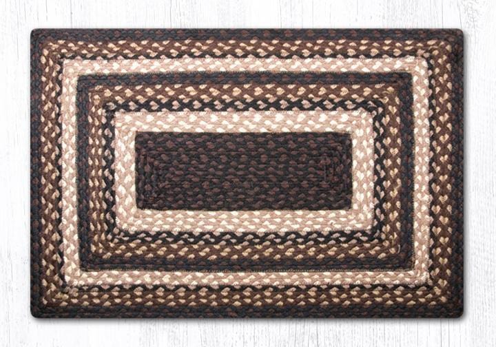 C-313 Mocha Frappuccino Braided Rug - Oblong - Ozark Cabin Décor, LLC