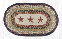 OP-019 Rustic Barn Stars Braided Jute Rug - Ozark Cabin Décor, LLC