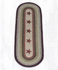 OP-019 Rustic Barn Stars Braided Jute Rug - Ozark Cabin Décor, LLC