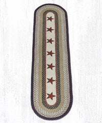 OP-019 Rustic Barn Stars Braided Jute Rug - Ozark Cabin Décor, LLC