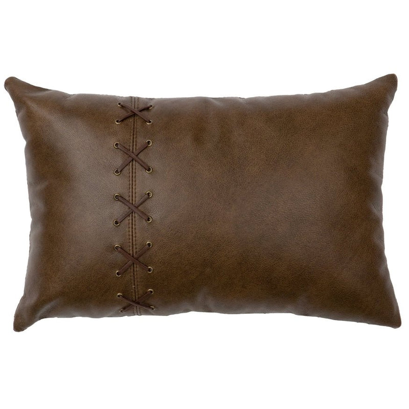 WD80240 Wooded River Caribou Leather Pillow - Ozark Cabin Décor, LLC