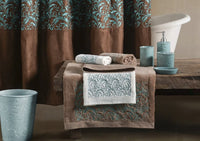 Wyatt Turquoise Embroidery 6-PC Bath Towel Set - Cream - Ozark Cabin Décor, LLC