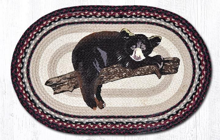 OP-344 Baby Bear Oval Braided Rug - Ozark Cabin Décor, LLC
