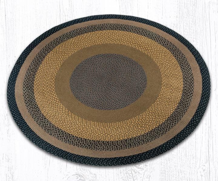 Brown, Black, and Charcoal Round Braided Natural Jute Fiber Area Rug - Ozark Cabin Décor, LLC