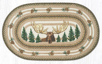 OP-051 Bull Moose Oval Braided Rug - Ozark Cabin Décor, LLC
