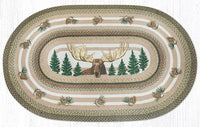 OP-051 Bull Moose Oval Braided Rug - Ozark Cabin Décor, LLC