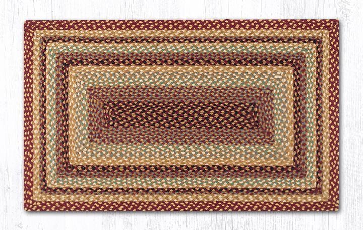 C-357 Burgundy/Gray/Cream Braided Rug - Oblong - Ozark Cabin Décor, LLC