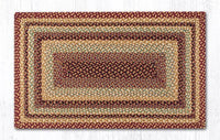 C-357 Burgundy/Gray/Cream Braided Rug - Oblong - Ozark Cabin Décor, LLC