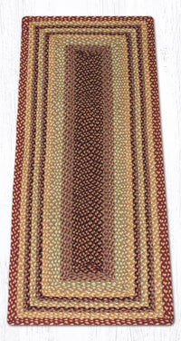 C-357 Burgundy/Gray/Cream Braided Rug - Oblong - Ozark Cabin Décor, LLC