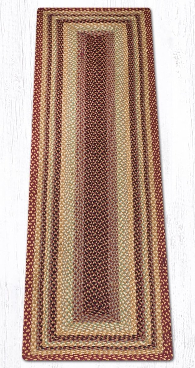 C-357 Burgundy/Gray/Cream Braided Rug - Oblong - Ozark Cabin Décor, LLC