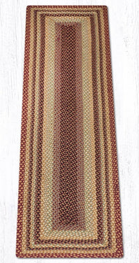 C-357 Burgundy/Gray/Cream Braided Rug - Oblong - Ozark Cabin Décor, LLC
