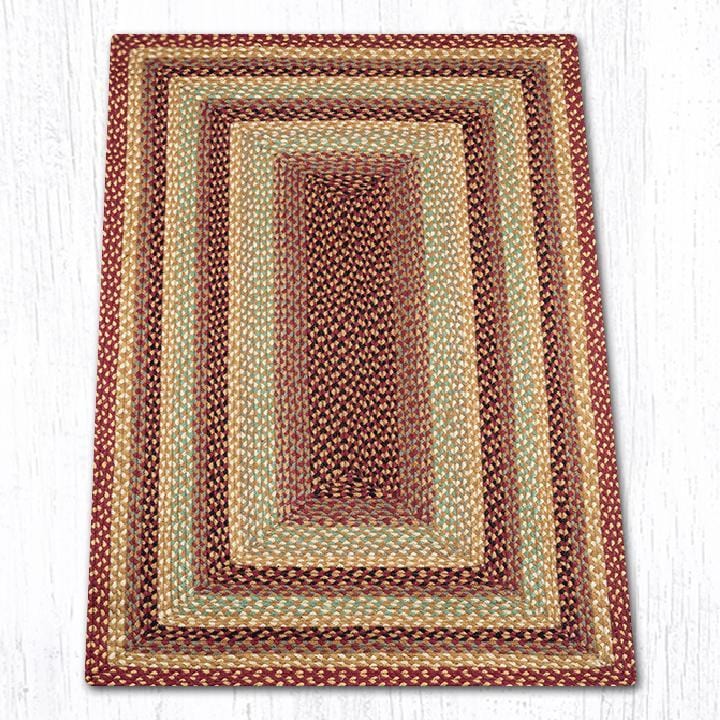 C-357 Burgundy/Gray/Cream Braided Rug - Oblong - Ozark Cabin Décor, LLC