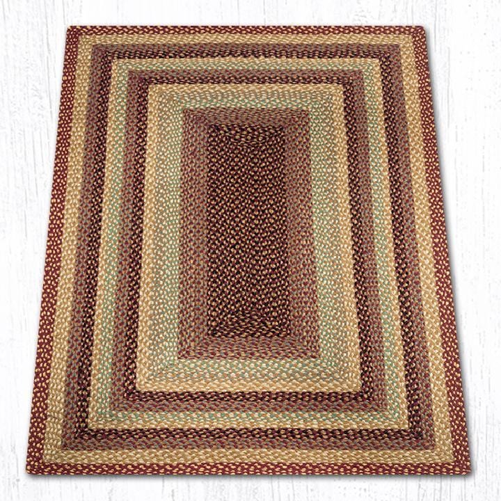 C-357 Burgundy/Gray/Cream Braided Rug - Oblong - Ozark Cabin Décor, LLC