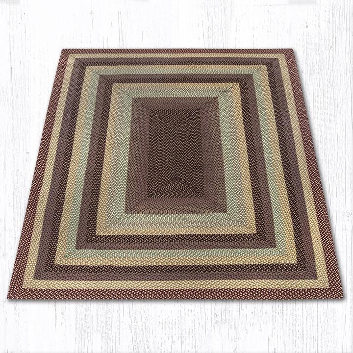 C-357 Burgundy/Gray/Cream Braided Rug - Oblong - Ozark Cabin Décor, LLC