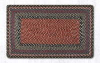 C-043 Burgundy, Blue, & Gray Braided Rug - Oblong - Ozark Cabin Décor, LLC