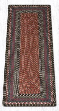 C-043 Burgundy, Blue, & Gray Braided Rug - Oblong - Ozark Cabin Décor, LLC