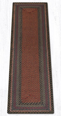 C-043 Burgundy, Blue, & Gray Braided Rug - Oblong - Ozark Cabin Décor, LLC