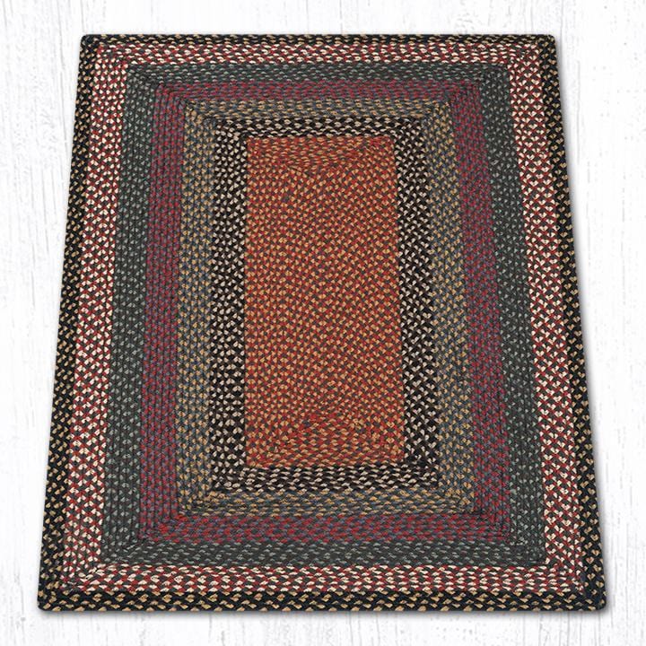 C-043 Burgundy, Blue, & Gray Braided Rug - Oblong - Ozark Cabin Décor, LLC