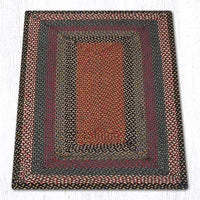 C-043 Burgundy, Blue, & Gray Braided Rug - Oblong - Ozark Cabin Décor, LLC
