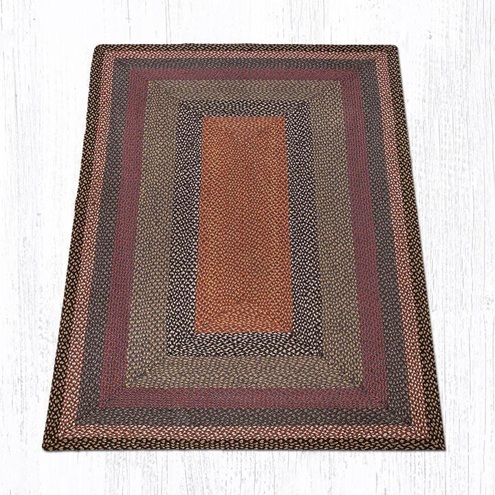 C-043 Burgundy, Blue, & Gray Braided Rug - Oblong - Ozark Cabin Décor, LLC