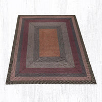 C-043 Burgundy, Blue, & Gray Braided Rug - Oblong - Ozark Cabin Décor, LLC