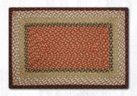 C-019 Burgundy & Mustard Braided Rug - Oblong - Ozark Cabin Décor, LLC
