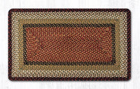 C-019 Burgundy & Mustard Braided Rug - Oblong - Ozark Cabin Décor, LLC
